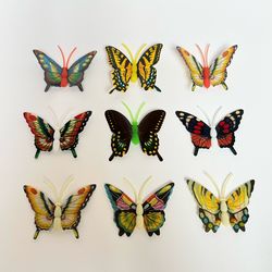 (9) Vintage Butterfly Magnets