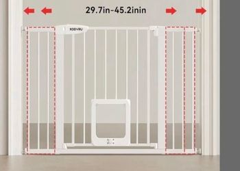 29.7" to 45.2" Wide Pet Dog Baby Gate with Cat Door 30" Tall New, Open Box