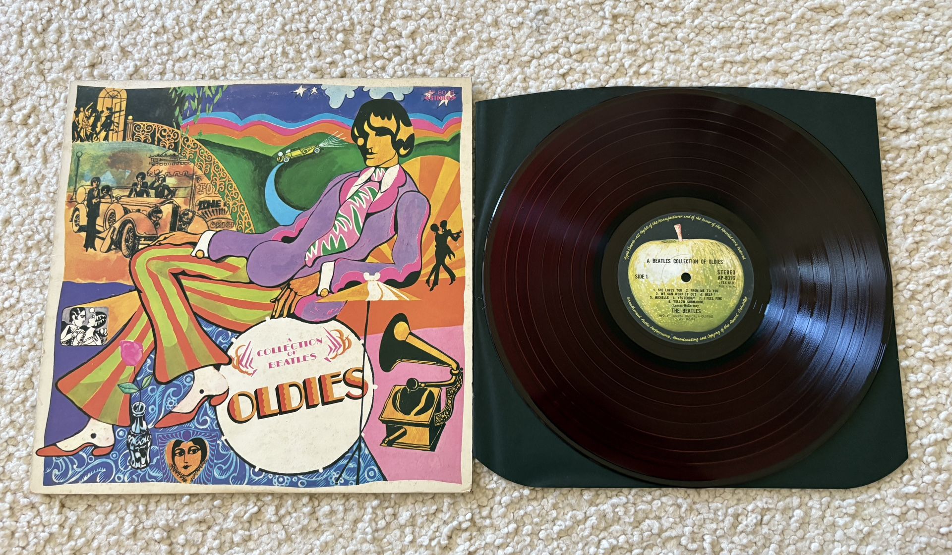 The Beatles “A Collection Of Beatles Oldies” translucent red vinyl lp 1970 Apple Records Japan Highly Collectible Rock. 