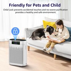 Air Purifiers for Home Large Room Bedroom up to 1740 Ft², Hepa Air Purifier with Air Quality Monitor, Smart WiFi, TRUE HEPA, Sleep Mode, Air Cleaner