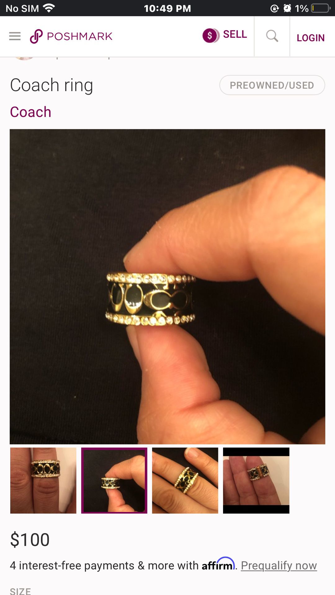 Woman’s Gold Coach Ring