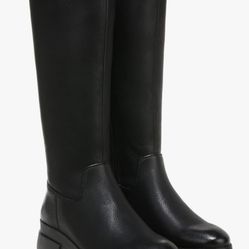 Naturalizer SOUL Womens Orchid Chunky Bottom Knee High Boot Black Smooth Size 10