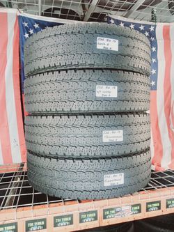 LT235/80R17 FIRESTONE TRANSFORCE A/T2 10 PLY LOAD E 235 80 17 USED TIRES SET F150 F250 F350 GMC SIERRA NISSAN TITAN SILVERADO 2500HD DODGE RAM 3500