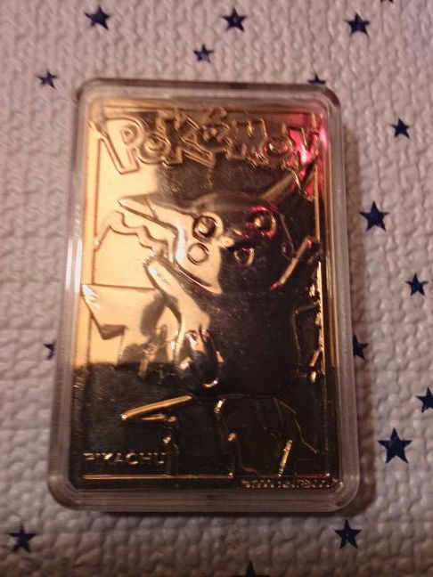 Pikachu #25, 23k gold plated, with papers