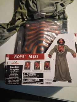Boys size m 8 bleeding pumpkin Halloween costume