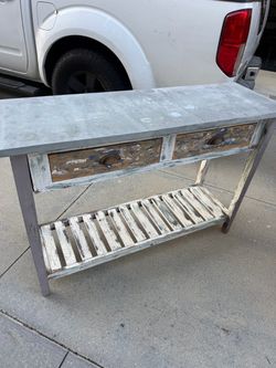 Rustic Farmhouse Console Table with Drawers 46 1/2 x 31 x 15 deep