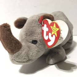 Ty Beanie Babies Spike The Rhino 1996 *Rare with Errors on Tag*