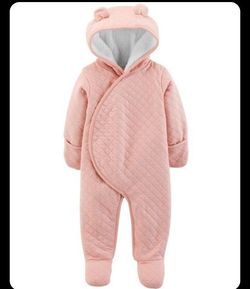 Baby Girl Sherpa Lined Quilted Bunting Pram 3 Months Suit Jacket Coat