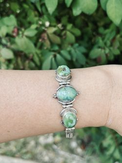 Vintage 925 Silver Navajo Turquoise Bracelet