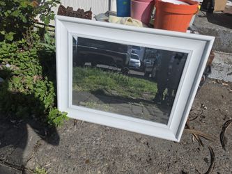 White Framed Wall Mirror