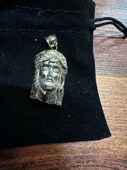 10k gold chain jesus piece pendant