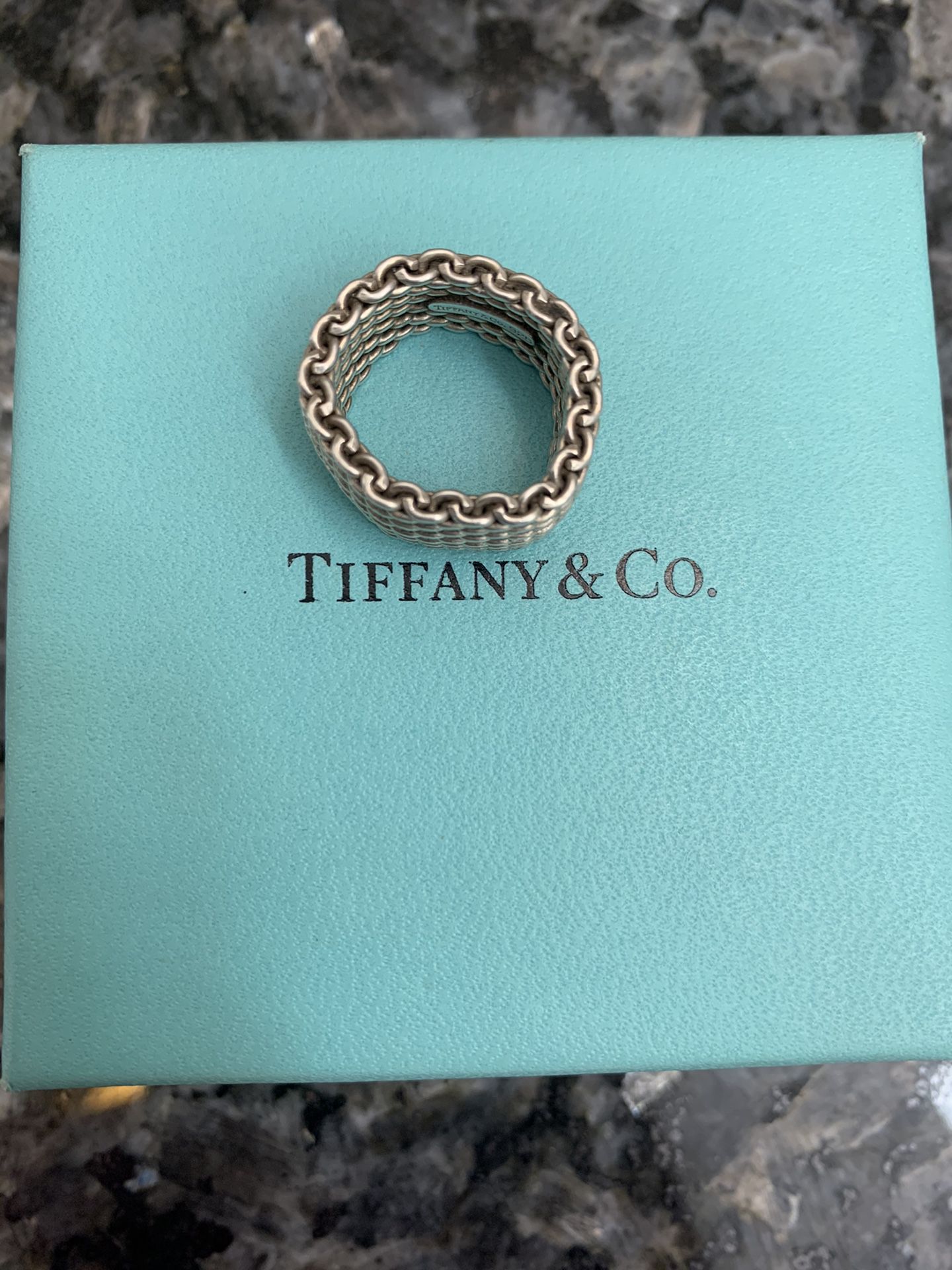 Tiffany & Co. Somerset wide mesh ring - size 5