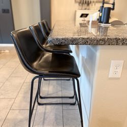 26" Black Barstools - Set Of 4