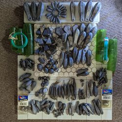 Fishing Sinker Weights, this is the real deal Grandpa collected them  - Assorted Weights; a total of 168 Sinkers  