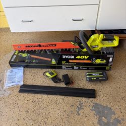 RYOBI 40V 24 in. Cordless Battery Hedge Trimmer with 2.0 Ah Battery and Charger