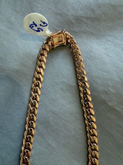 14k Solid Rose Gold Miami Cuban Link 22 inch