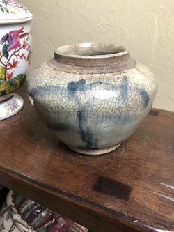 Antique Speckled and Blue Vessel mid 19th C