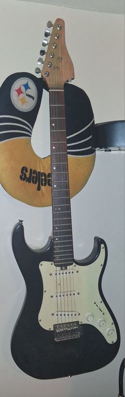 Black Stratocaster-Style Electric Guitar