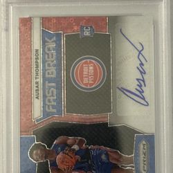 2023 Panini Prizm Ausar Thompson Fast Break Auto Red /75 PSA 10 GEM MINT