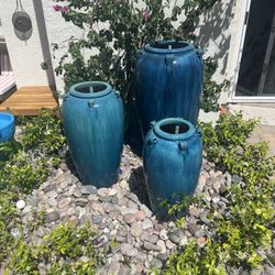 Set Of 3 Venetian Jar Fountains