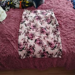 Floral Pencil Skirt 