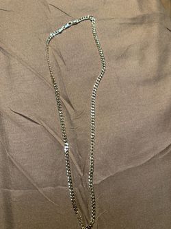 Silver Cuban Link Chain Necklace