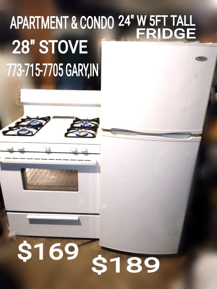 28" Small Stove 24" Fridge Refrigerator