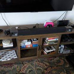 Rustic Wood TV Stand Entertainment Center 