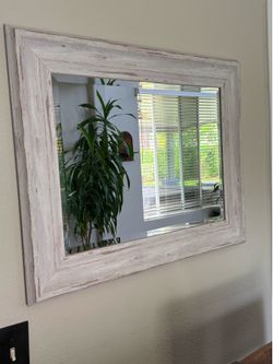 White farmhouse mirror