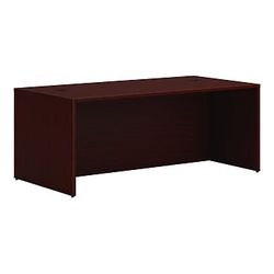Mahogany-finish wood executive desk