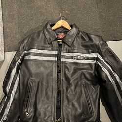 Leather Men’s Medium Motorcycle Jacket Cortech Tourmaster + Liner