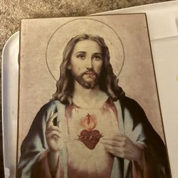 Sacred Heart Of Jesus Religious Plaque 