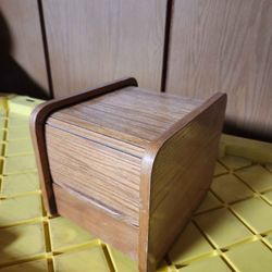 Teak Wood Roll-Top Storage Box