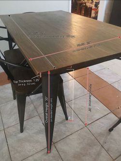 Industrial Dining Table Wood Top Metal Legs