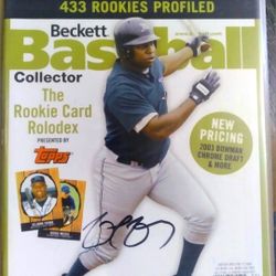 Signed Delmon Young Becket Magazine Tampa Bay Devil Rays Autograph