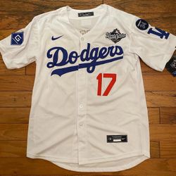 Ohtani White Blue Grey Wold Series Men Dodgers Jersey