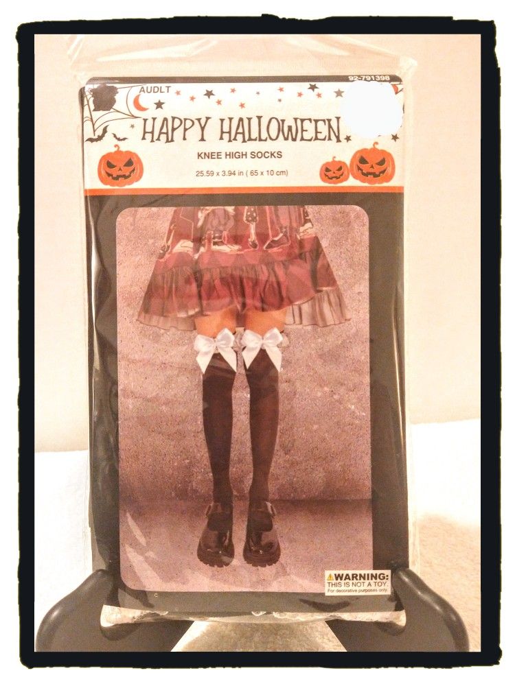 🎀 WHITE Bow 🎀 Thigh Highs (Knee High Socks) - 25.5" Tall (OSFM) *NIP*