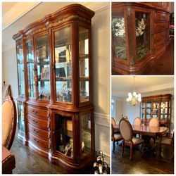 Michael Amini Dining Set And China Cabinet  