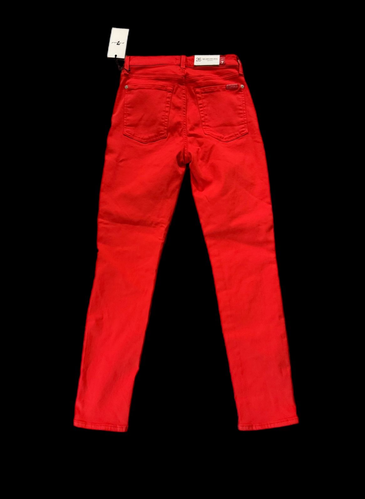 For All Mankind Jeans Womens SZ 26 Super Skinny Red Denim High