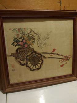 Beautiful old Asian watercolor. Original.