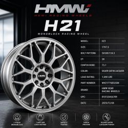 NEW 17” HMW Hemi Racing Wheels H21 Monoblock Racing Wheels