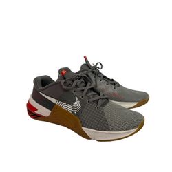 Nike React Metcon 8 Flat Pewter Phantom Gray Red Sneakers