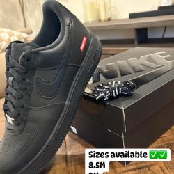 Supreme Air Force 1 Black Sizes 8.5M, 9M, 9.5M, 10M, 10.5M, & 11M