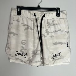 ASRV Tetra-Lite 5” Inch Liner Cargo Gym Shorts Mens Large White Camo DSG-0467