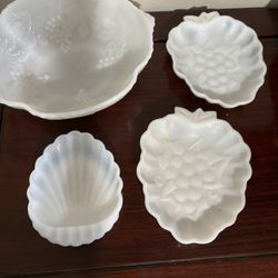 Antique Milk Glass Bowl, Small Dish