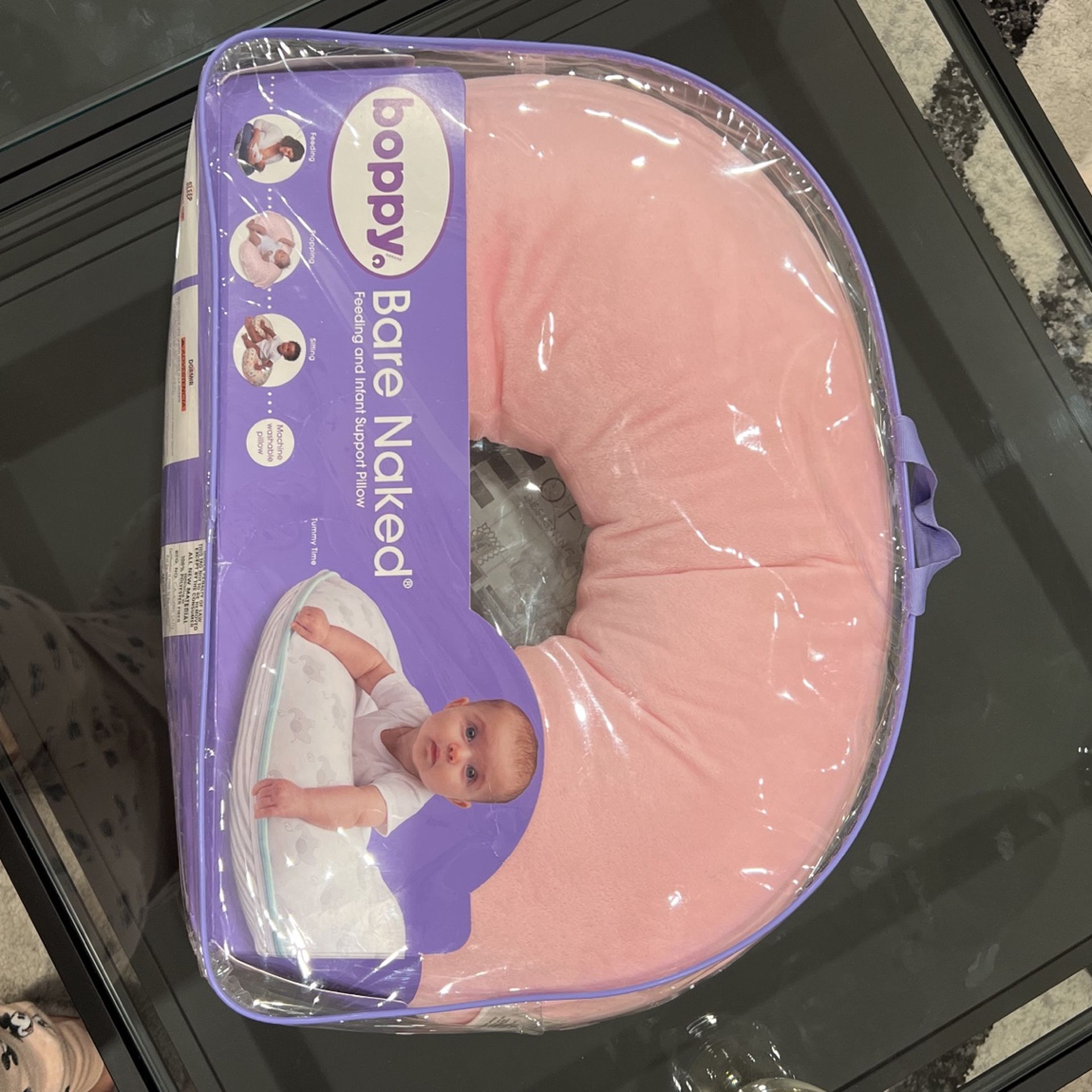 Boppy Nursing Pillow With Cover– Bare Naked | Breastfeeding and Bottle Feeding, Propping Baby, Tummy Time, Sitting Support | Pillow and Cover
