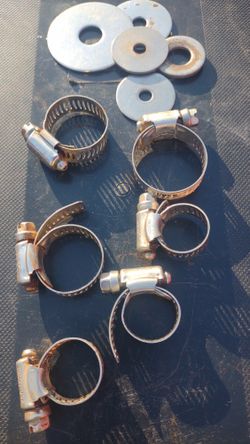 6 Tridon Brand Stainless Steel Clamps + Stainless Washers