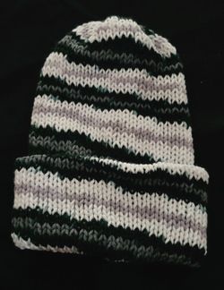Knit Striped Beanie Hat