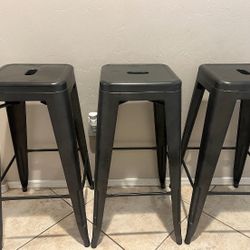 3 Metal Bar stools