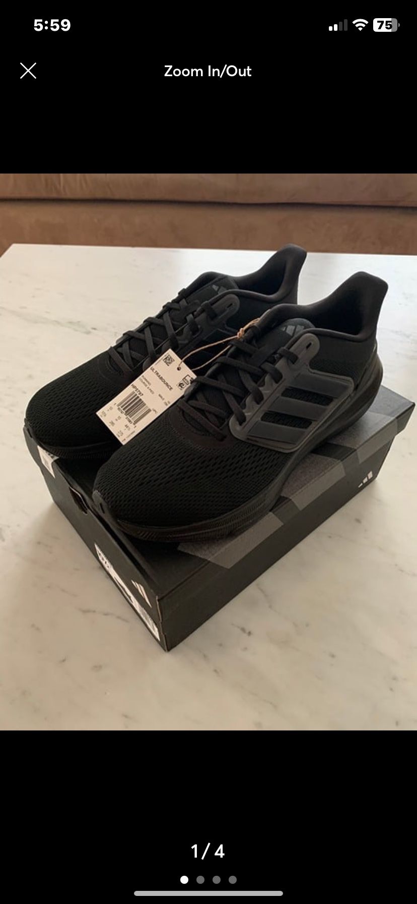 Adidas UltraBounce Core Black Running HP5797 Men’s Size 10.50 – NEW